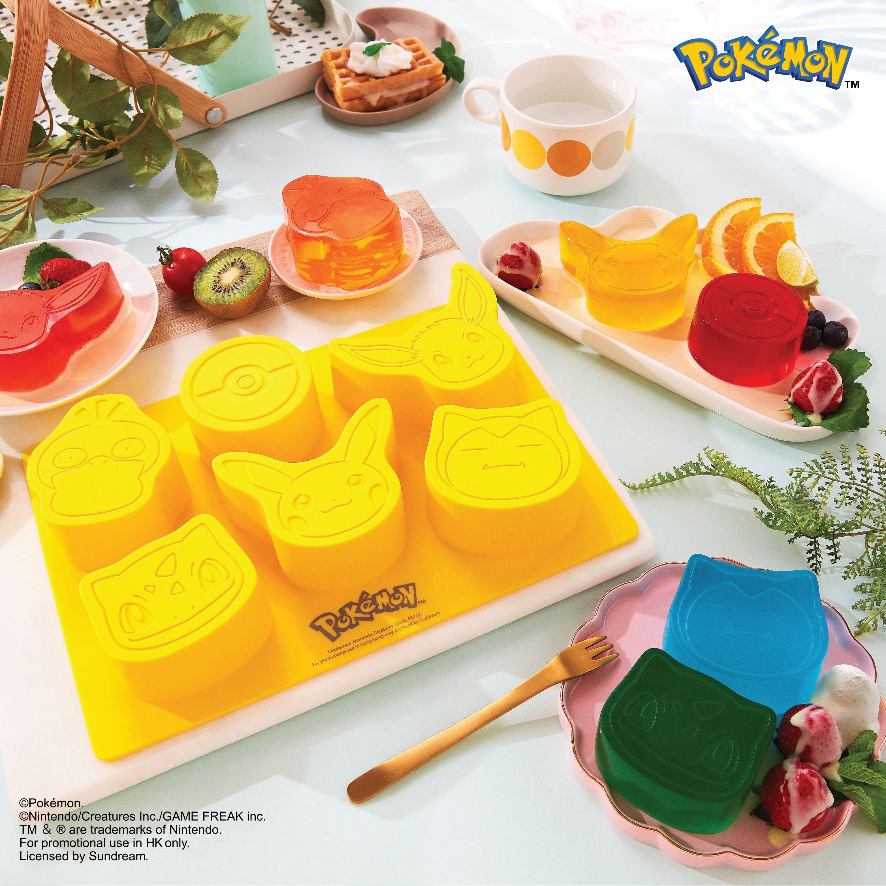 Pokémon矽膠食物模具可用於烤箱、微波爐、冰箱和冰櫃，冷熱功能兼備