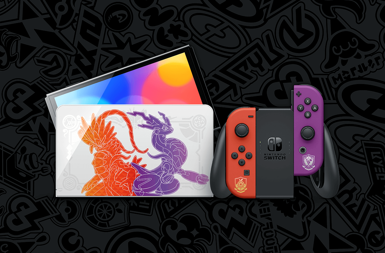 Nintendo Switch（OLED款式） 朱／紫版主機 （圖片來源：寶可夢朱／紫官方網頁）